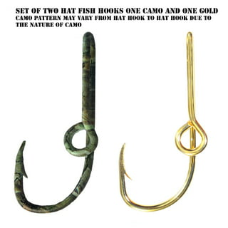 Fish Hook Hat Clip Fishing Hook Hat Pins,16pcs/Box Fish Hooks for Hat Cap  Tie Hat Fishing Hooks Tie Clip Clasp Gold/Black