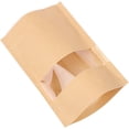 thumbnail image 2 of Katkitchen 100PCs Zip Lock Stand Up Kraft Paper Food Storage Bags Pouch with Window & Tear Notch, 7.9"x5.5" Food Saver Paper Party Gift Favor Wrap for Candy, Coffee Beans Nuts, 2 of 7