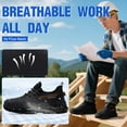 thumbnail image 3 of LAoutun Steel Toe Shoes for Men Women Breathable Work Shoes Lightweight Work Sneakers Blue, 3 of 5
