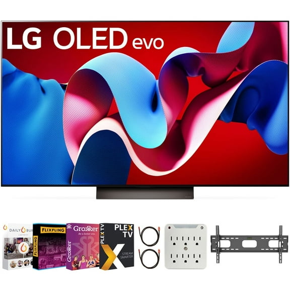 LG OLED55C4PUA 55 Inch OLED evo C4 Series Smart TV 4K Processor Bundle with Premiere Movie Streaming Package & TV Setup Bundle with Wall Mount   Surge Adapter   HDMI Cable & More (2024 Model)