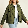thumbnail image 7 of Guluxicc Womens Bomber Jackets for Women Polka Dot Lapel Collar Long Sleeve Fall Winter Casual Jackets for Everyday Wear, 7 of 7