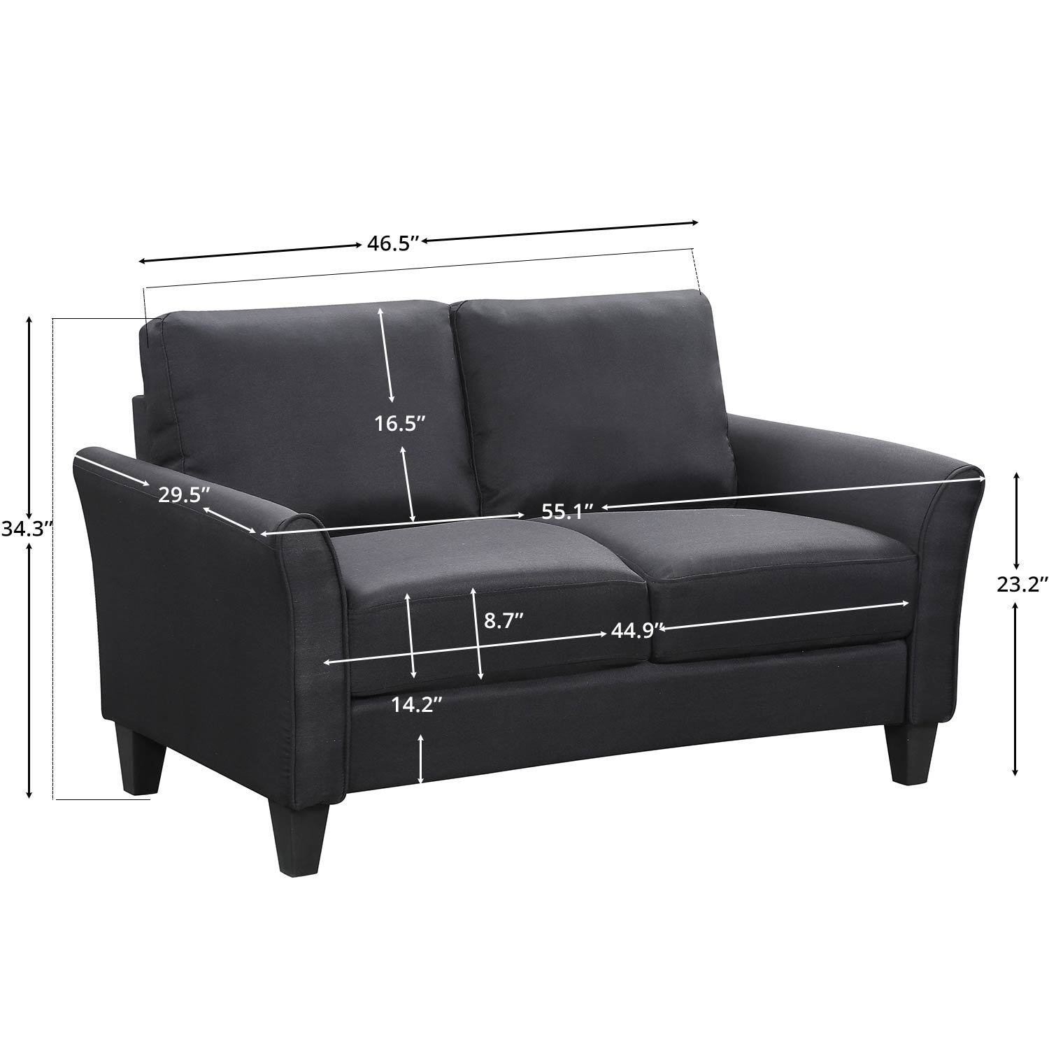 Harper&Bright Designs Living Room Loveseat, Multiple Colors - Walmart.com