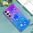 thumbnail image 3 of for Samsung Galaxy S25 Plus (Not S25)/ S24 Plus Quicksand Case with Ring Kickstand, Bling Cute Glitter Flowing Liquid Floating Sparkle Cover for Samsung Galaxy S25 Plus. JB-Purple Blue, 3 of 14