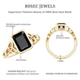 thumbnail image 5 of Rosec Jewels Real Black Onyx Engagement Ring - 1.8 Carat - AAA Grade - Emerald Cut Black Onyx Ring with Surprise Diamond, 14K Yellow Gold, US 10.00, 5 of 8