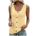 thumbnail image 1 of Dealovy Débardeurs à Oeillets pour Femmes Décontractés à Col Rond Sans Manches d'Été Amples à Lacets aux Épaules T-Shirts, 1 of 6