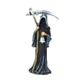 thumbnail image 4 of Estatua de Parca, escultura gótica espeluznante, decoración aterradora de Halloween, figura de hombre misterioso con guadaña para estante, 4 of 9