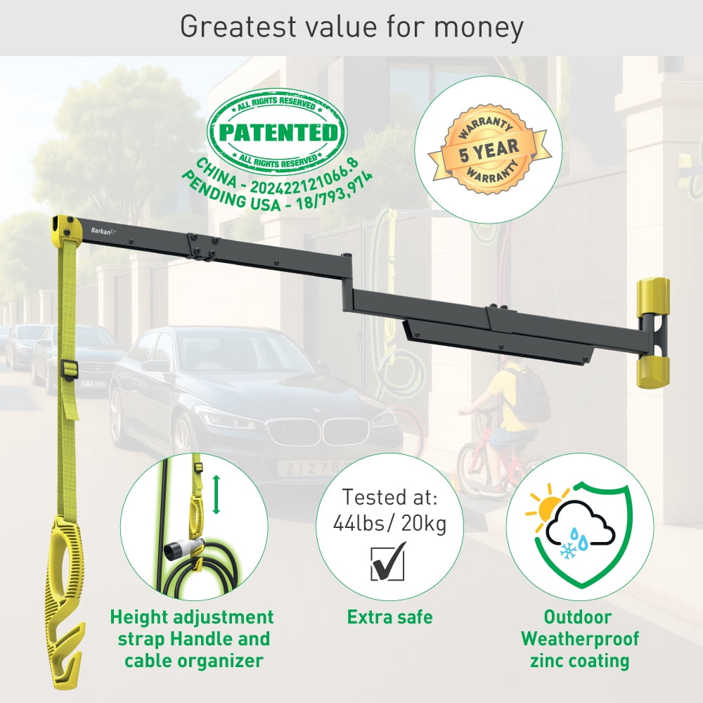 48” / 122cm Protective EV Charging Cable Wall Arm