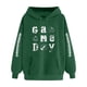 thumbnail image 2 of Heisall Womens Hoodies Rugby Print Pocket Drop Shoulder Long Sleeve Tops Fashion Casual Pullover Hooded Sweatshirts, 2 of 3