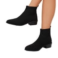 thumbnail image 5 of Willtoo Low Heel Ankle Boots for Women Chunky Heel Knit Sock Chelsea Boots Slip On Stretchy Comfortable Short Boots Fashion Fall Winter Heeled Booties, 5 of 5