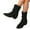 Black, variant on Womens Suede Slouchy Fold Over Boots Pointed Toe Wide Calf Cowboy Boots Low Heel Pull On Riding Booties Beige Size 8