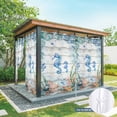 thumbnail image 6 of Outdoor Curtains for Patio Waterproof, Seahorse Coastal Outdoor Privacy Panels Grommet, Summer Nautical Starfish Coral Grey Wooden Blackout Outside Curtains for Porch/Cabana 54"x95", 2 Panels, 6 of 8