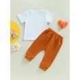 thumbnail image 4 of TSEXIEFOOFU Kid Boy Pants Suit Short Sleeve Round Neck Letters Print Tops Long Jogger Pants with Side Pockets, 4 of 9