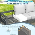 thumbnail image 2 of AECOJOY Patio Furniture Sets on sale, Aluminum Outdoor Furniture Set with Fire Pit Outdoor Sectional Sofa- Gray, 2 of 11