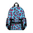 thumbnail image 3 of Pink and Blue Leopard Print Cute School Backpack Bag for School with Padded Back and Adjustable Shoulder Straps 15.25"x11.5"x5.25", 3 of 5