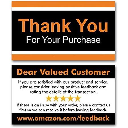Thank You For Your Purchase Cards (2" x 3.5") - Package Inserts - Leave a Review & Feedback Request Link QR Code For Sellers - Thank You Cards Small Business - Shipping Insert (10000)