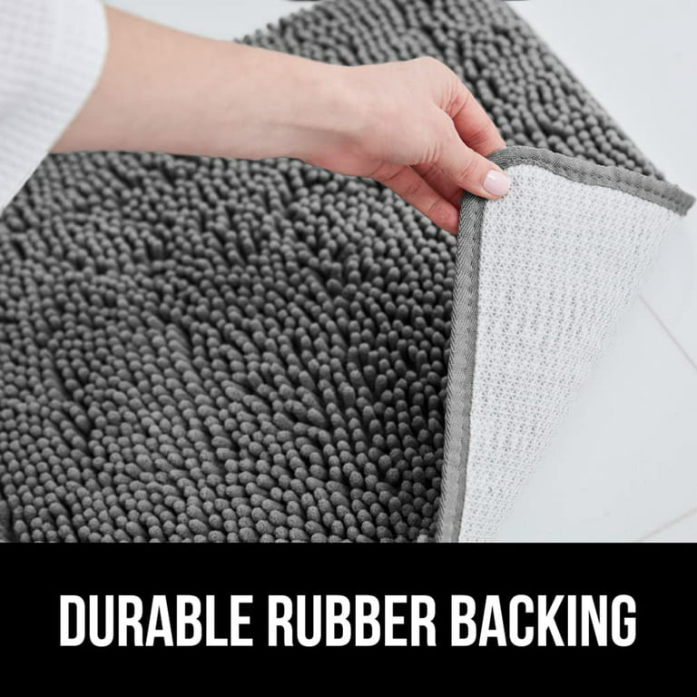 Gorilla Grip Bath Rug 30x20, Thick Soft Absorbent Chenille, Rubber Backing  Quick Dry Microfiber Mats, Machine Washable Rugs for Shower Floor, Bathroom