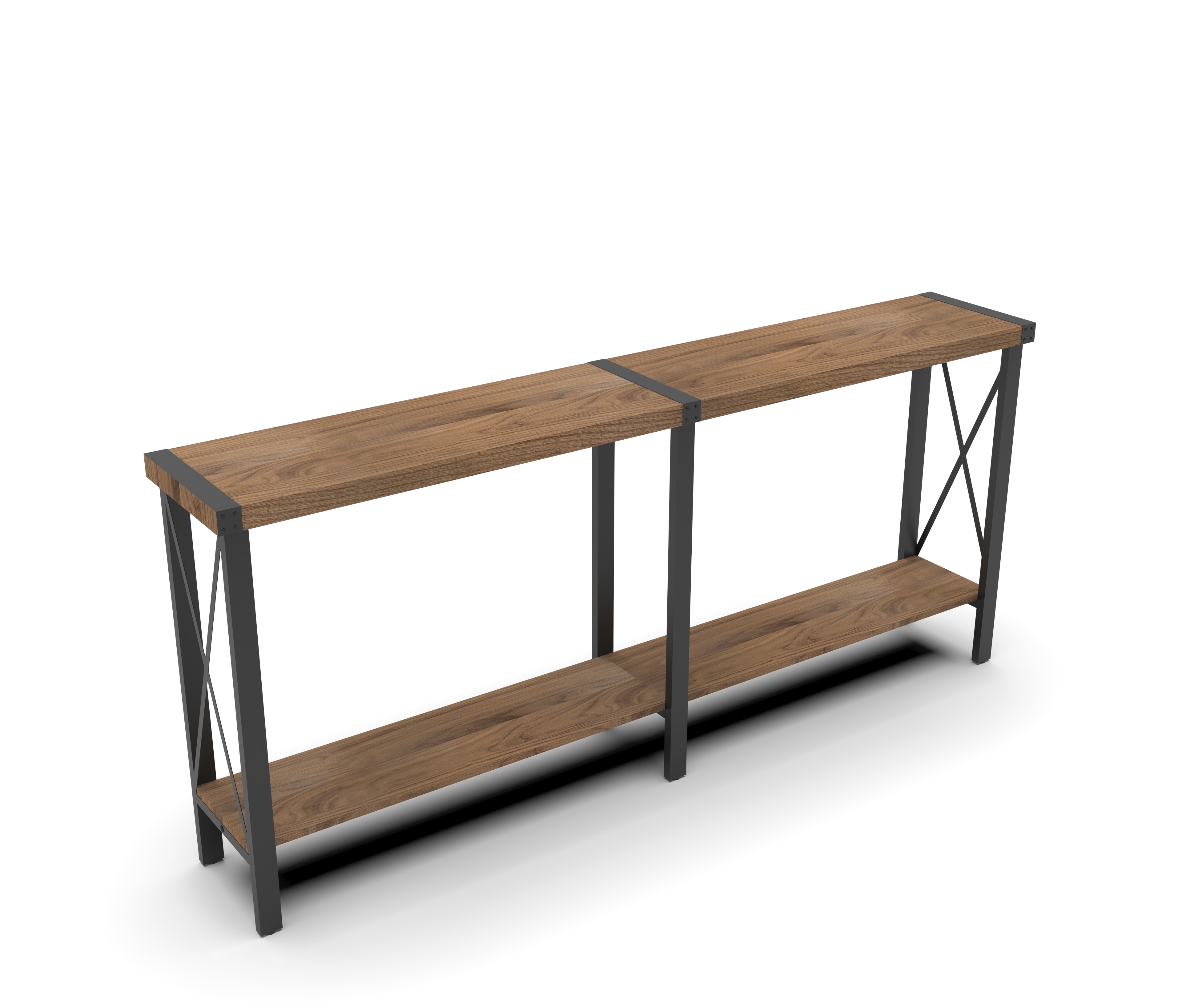 StorageWorks Console Table, Long Sofa Table with Shelf for Living Room