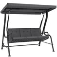 thumbnail image 1 of Outsunny Outdoor 3-person Metal Porch Swing Chair with Canopy Grey, 1 of 10