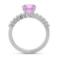 thumbnail image 4 of Diamond-Capitals 2.25 Carat Elegant Round Cut Genuine Diamond & Pink Sapphire Gemstone Anniversary Ring for Women Solid 18K White Gold Size 10, 4 of 7