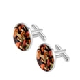 thumbnail image 2 of Mushroom Elegant Men's Stainless Steel Cufflinks Set for Formal Attire - for Business Meetings and Special Events, 2 of 6