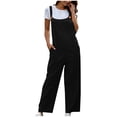 thumbnail image 2 of CEHVOM Salopette Rétro de Mode pour Femmes, Combishort à Bretelles, Combinaison Unie, Pantalon, 2 of 6