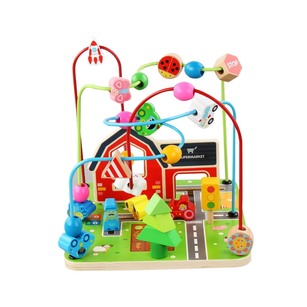 large wooden bead maze