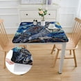 thumbnail image 2 of Acheng Owl Branch Starry Night Square Table Cover 100% Polyester Fiber 46*46, 2 of 8