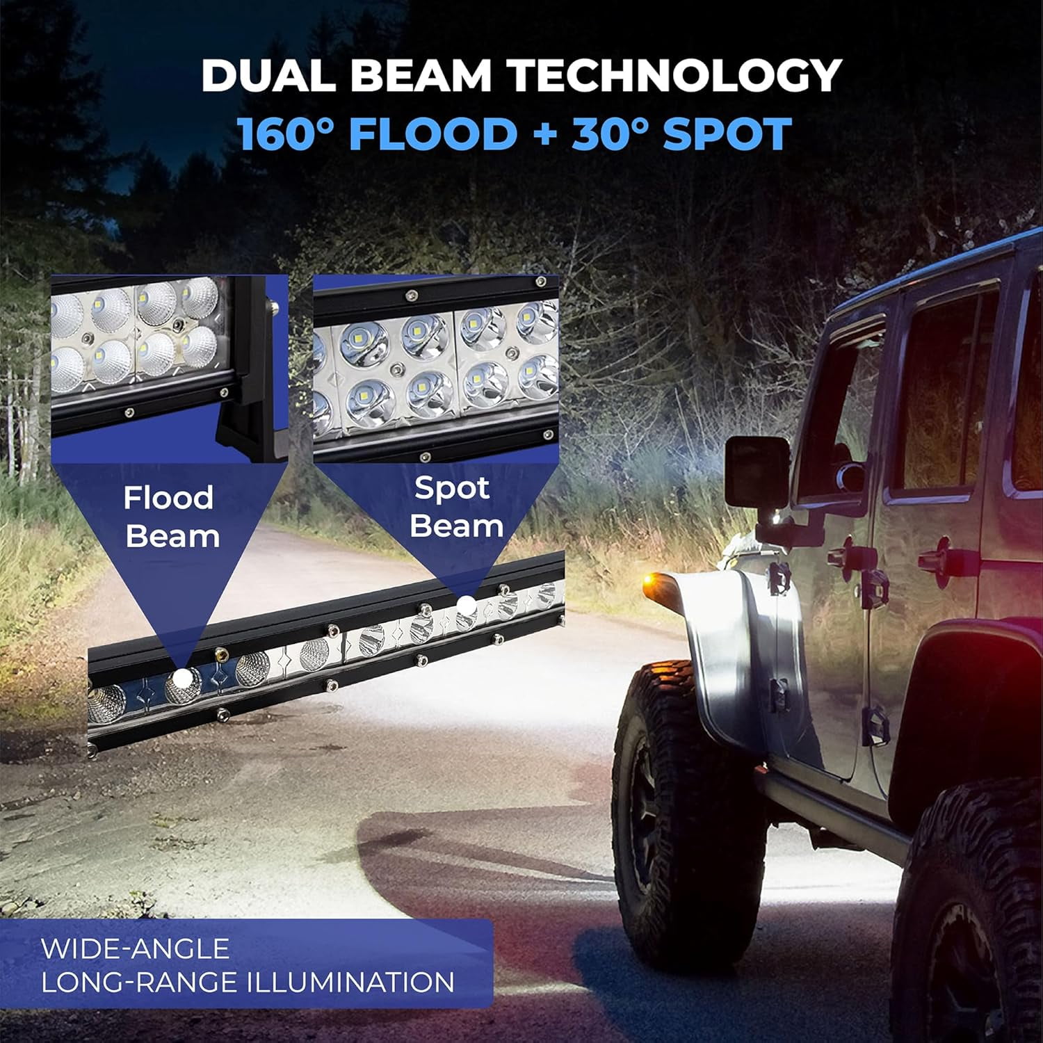 34 Inch Curved LED Light Bar – Waterproof Offroad Work Light for Truck, ATV, UTV, SUV, Boat, Auto – 90W 5400LM Spot Flood Combo, IP67,  Philips LEDs, Shockproof, 6000K White