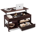 thumbnail image 5 of GALAXHERO Coffee Table, 39" Lift Top Coffee Table with Hidden Compartment, Storage Drawers and Storage Shelf for Living Room, Reception Room, Espresso, 5 of 10