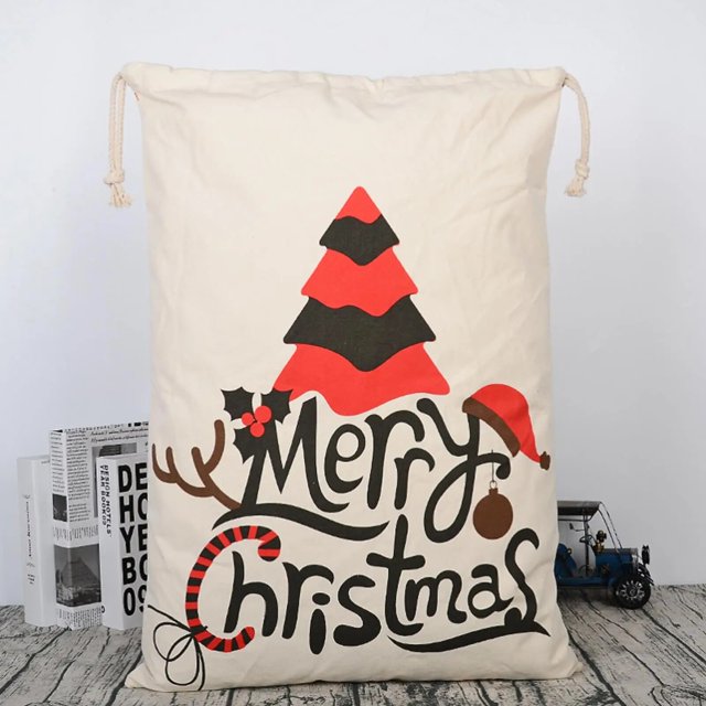 Bolsas de Navidad para regalos, saco de Papá Noel con cordón, decoración del hogar, almacenamiento de algodón, bolsa de lona de caramelo, bolsas grandes de regalo de Navidad