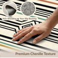 thumbnail image 6 of ODIKA 9'x12' Washable Area Rug Striped Horizontal Door Stripe Featuring Centered Text Motif for Great Room, Indoor Concept, Large Living Room, Low Pile, Flatwoven, 6 of 7