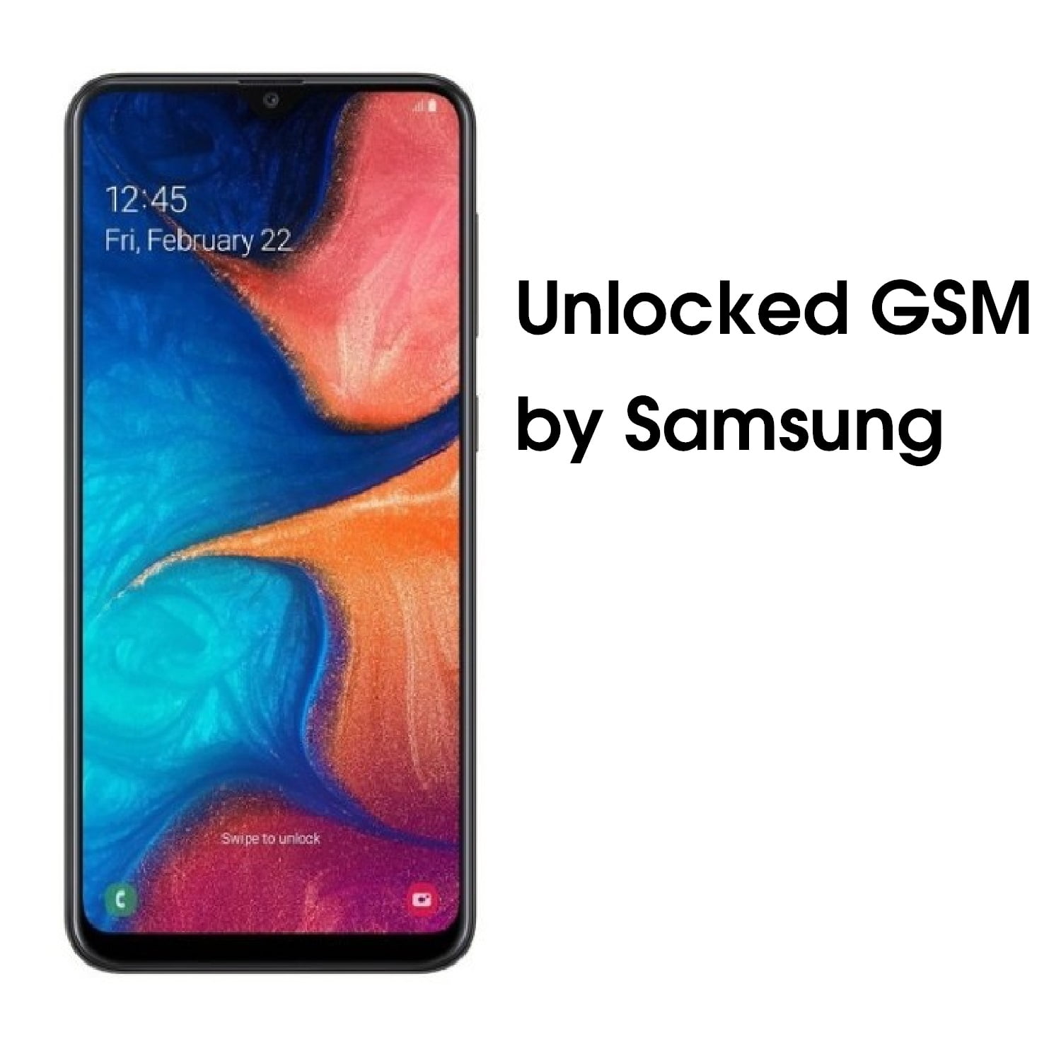 Samsung Galaxy A20 A205g 32gb Gsm Unlocked Dual Sim Deep Blue Walmart Com