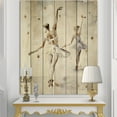 thumbnail image 2 of Designart 'watercolors Women Ballerinas Dance' French Country Print on Natural Pine Wood, 2 of 3