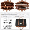 thumbnail image 4 of Laptop Bag for Women 15.6 inch Laptop Tote Bag Waterproof Leather Computer Bag Large Briefcase Professional Business Office Work Bag,Black and Brown, 4 of 9