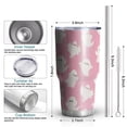 thumbnail image 6 of 30oz Halloween Pink Ghosts Pattern Tumblers Stainless Steel Tumbler with Lid and Straw,Vacuum Insulated Double Wall Travel Tumbler Cups Mug with Cleaning Brush for Coffee,Tea, 6 of 7