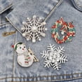 thumbnail image 3 of Christmas Brooch Pin with Rhinestone Crystal CZ Pearl Winter Snowflake Snowman Wreath Brooches Festive Decorations Ornaments Necktie Dress Accessories Jewelry for Women Xmas, 3 of 10