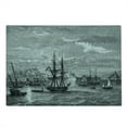 thumbnail image 2 of Antique Cutting Board, Departing from Elba Vintage Engraved Illustration History of France Sails Vessels, Decorative Tempered Glass Cutting and Serving Board, Large Size, Black Grey, by Ambesonne, 2 of 5