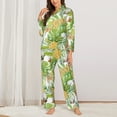 thumbnail image 3 of Kll Gnome And Pineapple Print Women'S Long Sleeve Pajamas With Pants Sleepwear Loungewear 2 Set-X-Large, 3 of 9