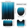 thumbnail image 3 of Dznils Black and Teal Ombre Shower Curtain Set with Rug, 16pc Modern Bathroom Decor Set, 72" x 72", 3 of 11