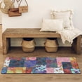thumbnail image 4 of Colorful Pioneer Flower Patchwork Bathroom Rugs Mat,Non Slip Microfiber Bathroom Rug,Rubber Backing,Soft Bathroom Mats for Bathroom Floor,Tub and Shower,47x17in(120x43cm), 4 of 4