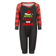 thumbnail image 2 of Argulvti Christmas Pajamas for Family Long Sleeve Cartoon Print Tops + Plaid Trousers Set Holiday Nightwear, 2 of 4