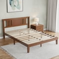 thumbnail image 3 of CONCETTA Queen Size Solid Wood Platform Bed with Headboard & 8”underbed storage, No Box Spring Needed, Wood Slat Support, Dark Brown Finish for Modern Bedroom, 3 of 7