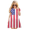 thumbnail image 3 of Wxirdiow Kids Dress Toddler Baby Girl Outfit USA Dress Bowknot Halter Fouth of July Dresses Girls 4th of July Clothes Red Size,4-5 Years, 3 of 5