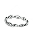 thumbnail image 4 of Oxidized Infinity Knot Bead Evil Eye Ring .925 Sterling Silver Band Jewelry Female Male Size 11, 4 of 4