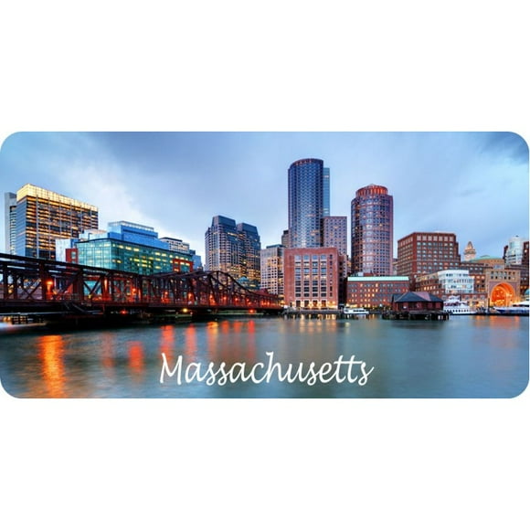 Massachusetts Cityscape Scene Photo License Plate