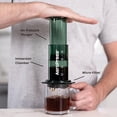 thumbnail image 2 of AeroPress Clear Green Coffee Press – Método de preparación 3 en 1 que combina prensa francesa, estilo espresso, café con cuerpo sin arena ni amargura, pequeña cafetera portátil para acampar y viajar,, 2 of 5