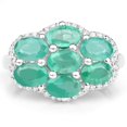 thumbnail image 3 of 3.33 Carat Genuine Zambian Emerald and White Zircon .925 Sterling Silver Ring QJ Model, 3 of 3