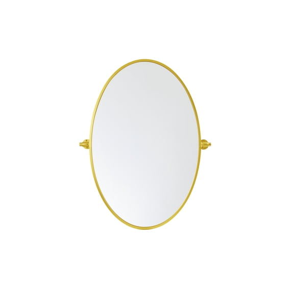 Oval pivot mirror 21x32 inch in gold