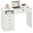 thumbnail image 1 of Vinsetto Computer Desk with Lockable Drawer and Open Compartment, White, 1 of 10