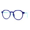 Kid Girls Flexible Rubber Geometric Keyhole Blue Light Filter Computer Glasses Navy Blue